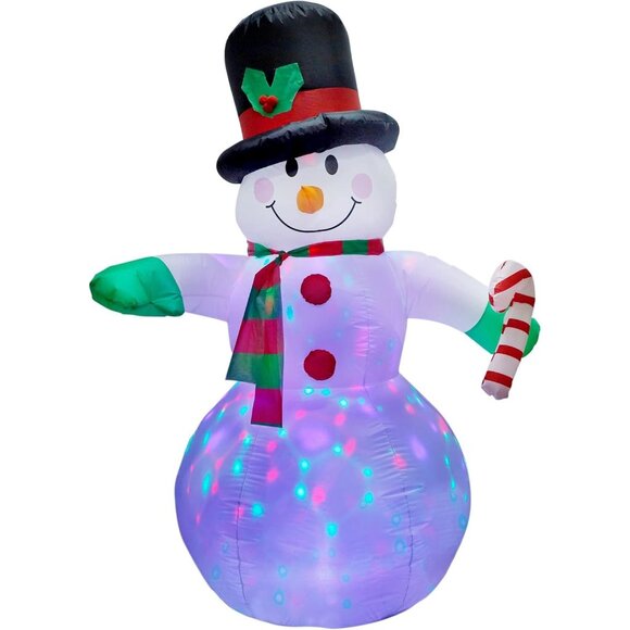 🆕6ft Christmas Inflatable Snowman Blow up Rotating LED Light Outdoor Decoration - Picture 7 of 7